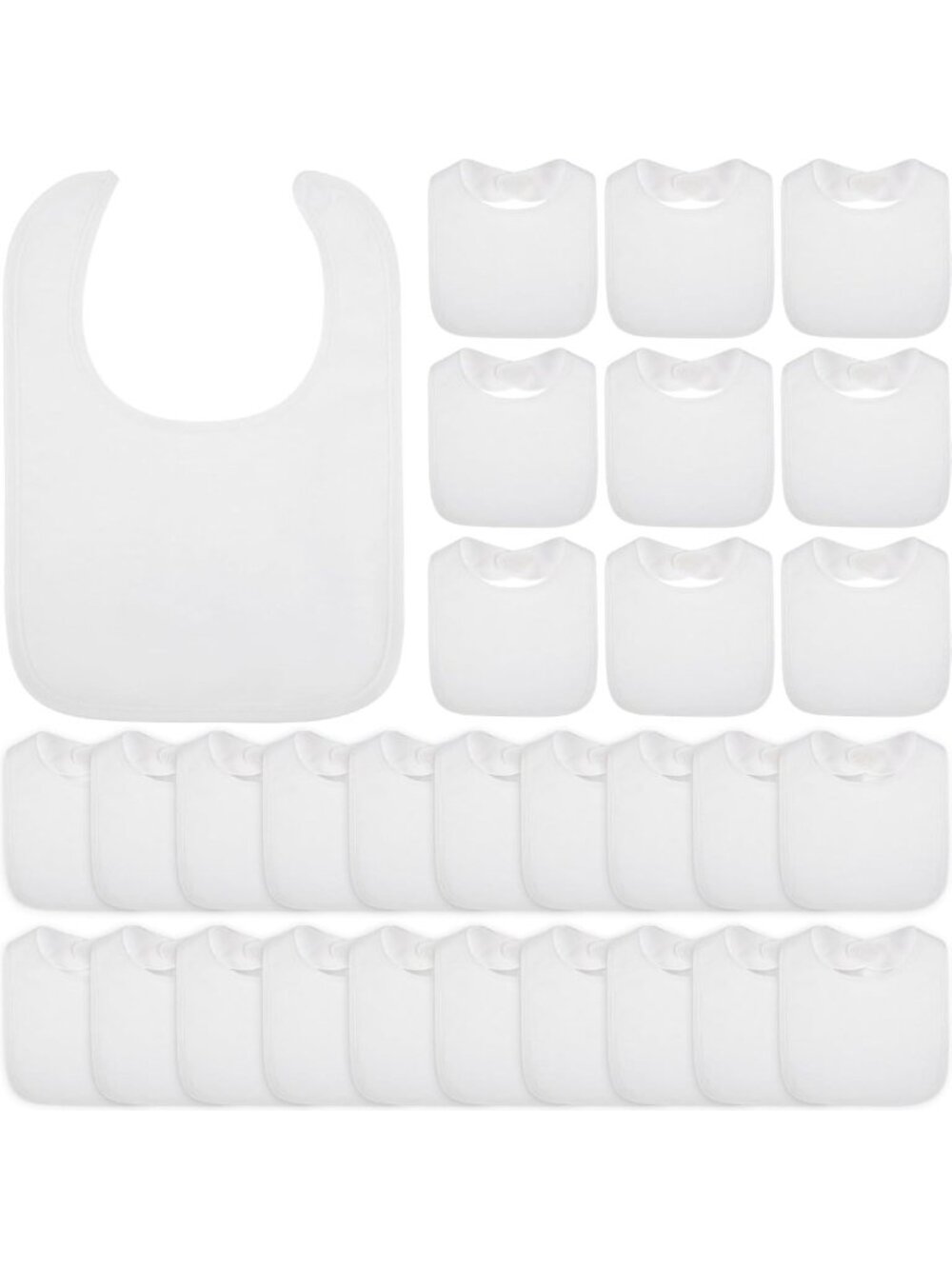 30 Pcs Unisex Washable Cotton Baby Bibs - Soft, Reversible, Ideal for Feeding